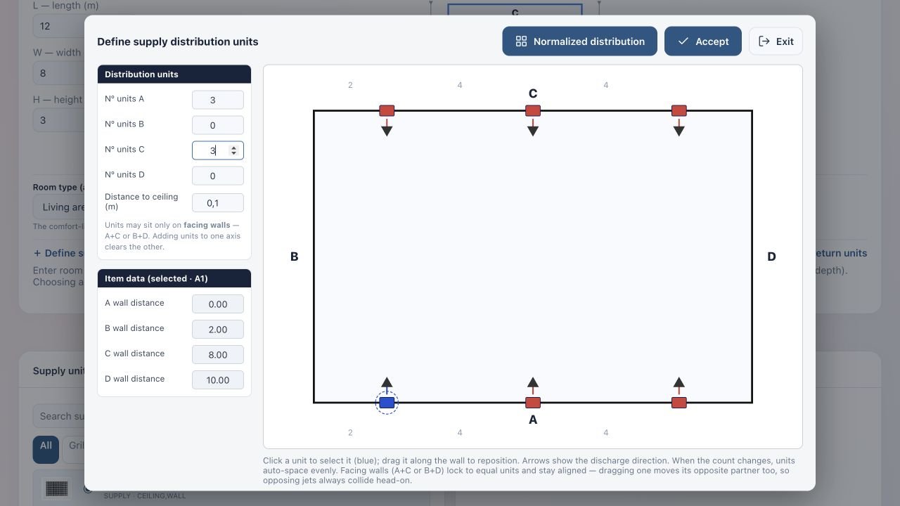Room layout and supply-unit placement in Gerhman Suite.