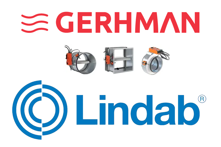 Gerhman and Lindab fire damper products, as featured in Termodinamik.