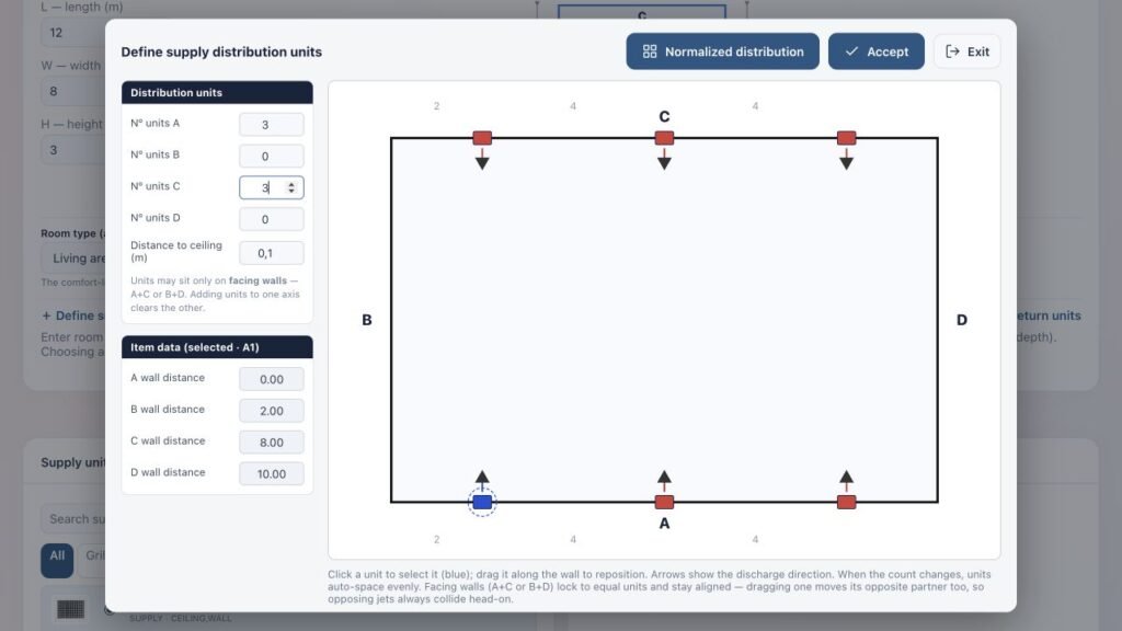 Room layout and supply-unit placement in Gerhman Suite.