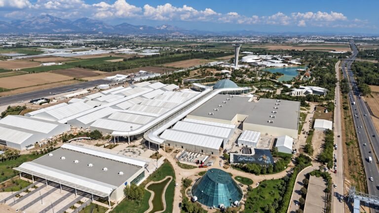 Aerial view of Antalya EXPO Center and the surrounding COP31 venue grounds
