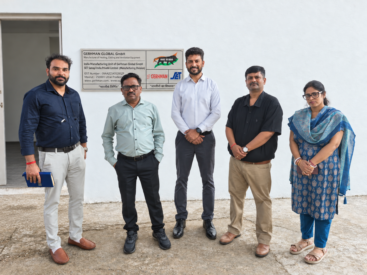 BMRCL visitors and Gerhman representatives at Gerhman’s factory in India